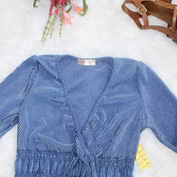 Mistyrose Bishop Sleeve Faux Wrap Blouse - Picture 8 of 14